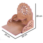 Om Shree Fully Handmade Beautiful Wooden Home and Office Temple/Pooja Mandir(28 x 28 x 26 cm) (Light Brown 3)