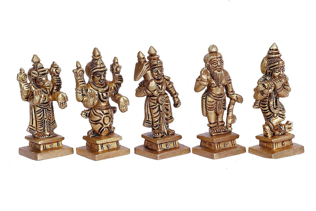 ARTVARKO Brass Dashavatara Dasavatharam of Lord Vishnu Statues Ten Incarnations Avatars Idol Murti Height 2.5 Inch