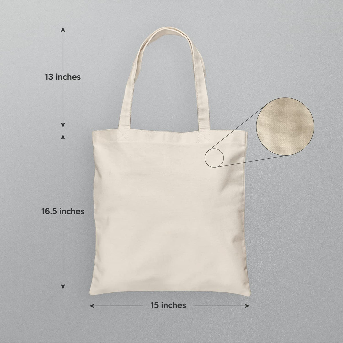 Wonder Shades Cotton Plain Canvas Shopping Tote Bag with Extra Strong Long Handle, Washable, Reusable and Ecofriendly (Pack of 12)