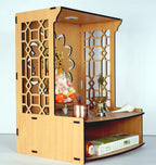 9br® Home Pooja Mandir for Home Temple for Home and Office Puja Mandir for Home Wall Mounted with LED Spot Light Size (H- 15.5, L- 11.5, W-11 in)