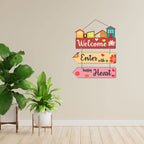 Artvibes Welcome Home Quote Wooden Wall Hanger for Gateway | Quotes Decor Item | Door Quotes Hanging | Wall Poster | Art Print | Gift Items for Home Decor | Wall Accent (WH_5805N) | Modern Decor