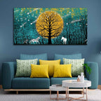 VIBECRAFTS Canvas Paintings for Living Room Drawing Room White Horses IN Forest Canvas Wall Painting Fitted With Wooden Frame For Home | Office | Living Room | Gifts (PTVCH_2517)