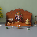 Webelkart®️ Premium OM Wooden Temple Beautiful Plywood Mandir Pooja Room Home Decor Office/Home Temple (Brown)