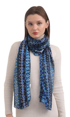 EH 100% Pure Mulberry Silk Scarf for Women, head scarf, neck scarf, hair scarf, digital printed long (22 X 72) (MC 12)