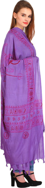 Exotic India Women's Maa Durga Prayer poly cotton Shawl