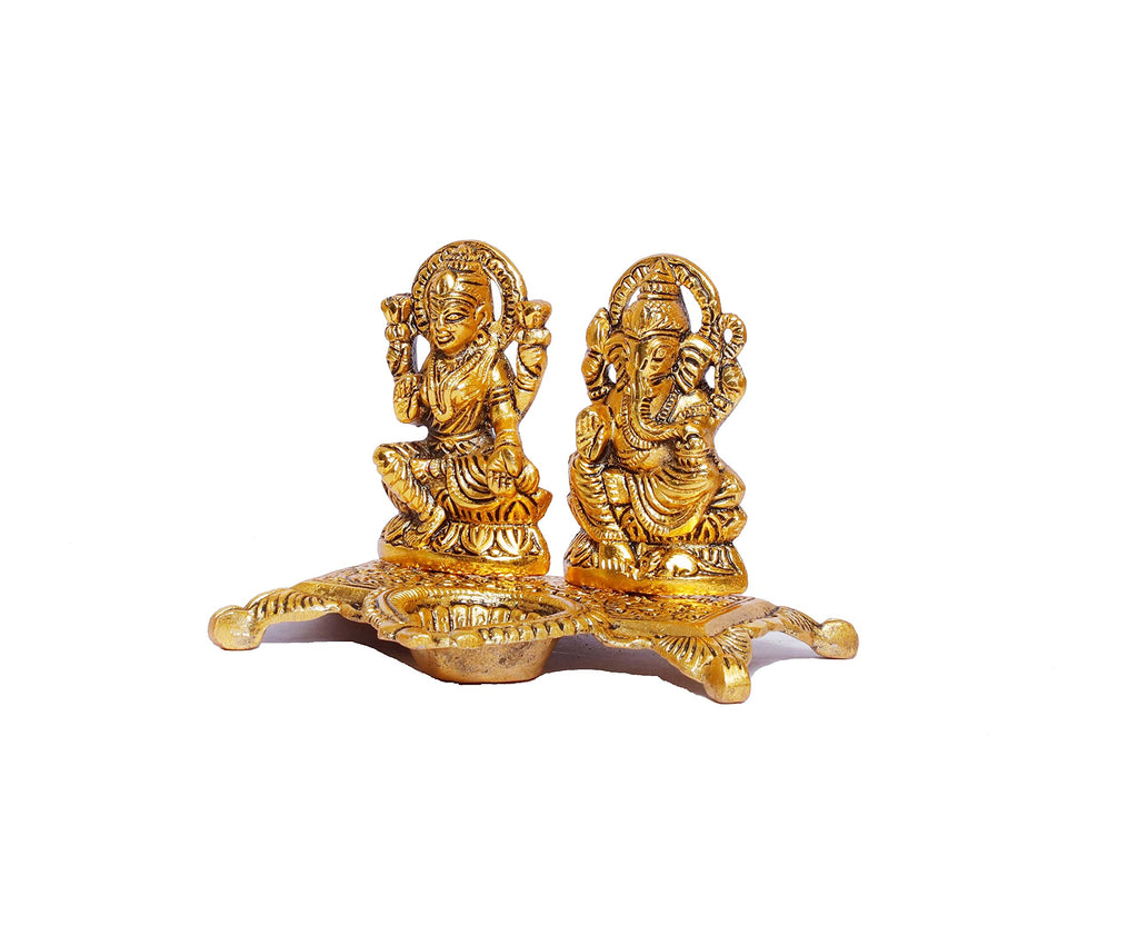 KridayKraft Metal Laxmi Ganesh Statue/Murti for Pooja Room & Home Office Décor,Laxmi Ganesha Idol for Diwali Gift,Religious Idol Showpiece Figurines Decorative & Diwali Poojan...