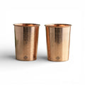 INDIAN ART VILLA Pure Copper Embossed Design Glass - 275 ML, Copper Tumbler for Water Drinking, Elegant Drinkware & Serveware, Perfect for Gifting, Home, and Festive Décor, Set of 2