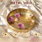 BEHOMA Golden Metal Chitai Design Tire Urli10 inch - 1Pc, 2000 ml