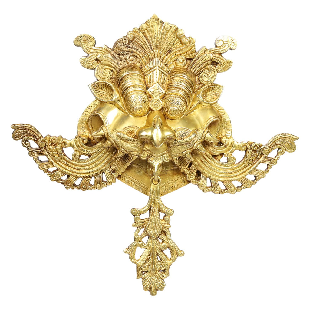 Artvarko Big Size Pure Brass Yali Nazar Battu Wall Door Hanging Kirtimukha Knocker for Evil Eye Protection 19 Inch
