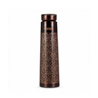 Artarium Antique Floral Design Glossy Finish 1 Litre Ayurveda Inspired Copper Water Bottle Leak Proof Bottle For Office Home Boosts Immunity Supports Digestive Liver Health (Antique Etching Bottle)