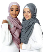 ICW Women's Light Weight Premium Wrinkle Ironless Crinkle Cotton Hemp Summer Scarf Stoles Shawl head scarves for girls (PACK OF 2) (GREY)
