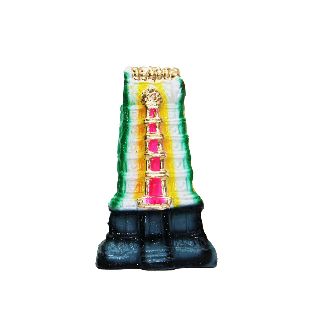 VKDS Handmade Clay Shiv Temple Golu 18cm | Mallikarjun Jyotirlinga Gopuram Miniature Statue | Traditional South Indian Temple Showpiece for Puja, Home & Office Décor, Spiritual Gifts