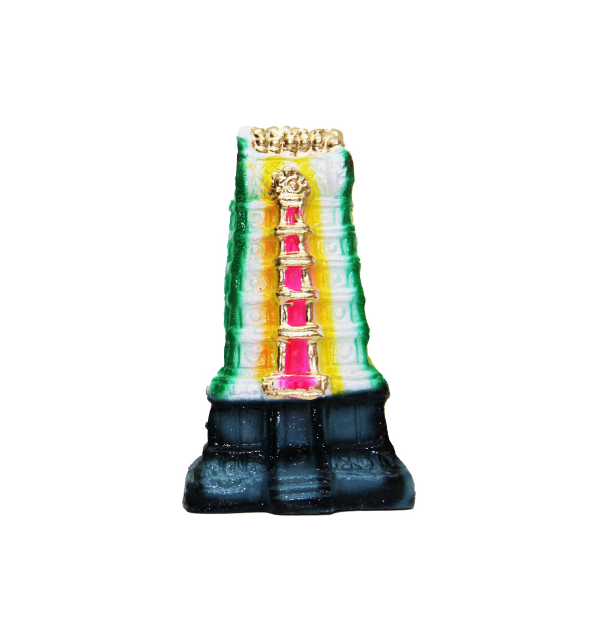 VKDS Handmade Clay Shiv Temple Golu 18cm | Mallikarjun Jyotirlinga Gopuram Miniature Statue | Traditional South Indian Temple Showpiece for Puja, Home & Office Décor, Spiritual Gifts
