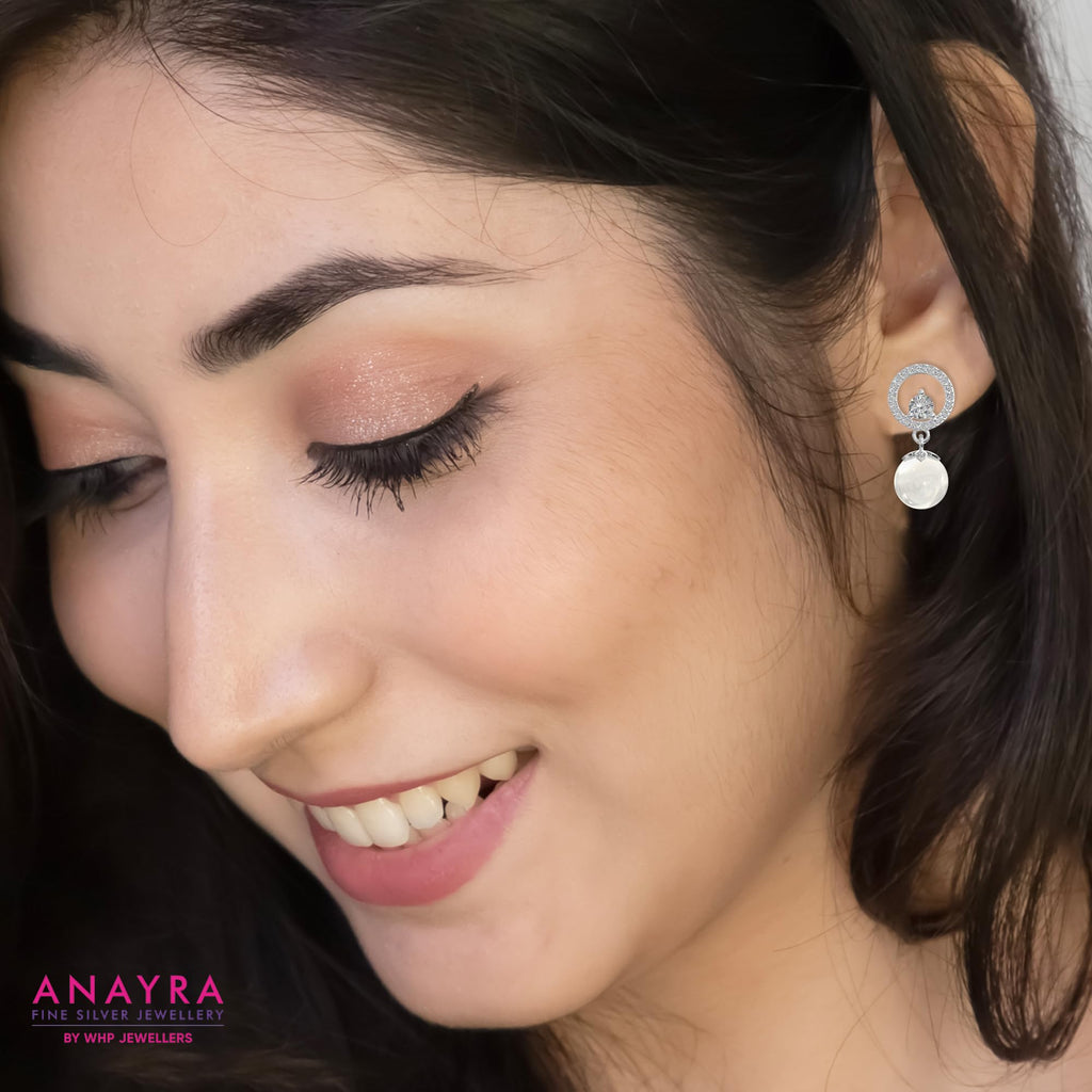 925 Sterling Silver Pearl Earrings for Women | Freshwater Pearl Stud Earrings | Hypoallergenic Rhodium Plated Anti-Tarnish Lightweight Daily Wear Jewellery | Gift for Wife, Girlfriend, Mother, Sister | Birthday, Anniversary, Rakhi