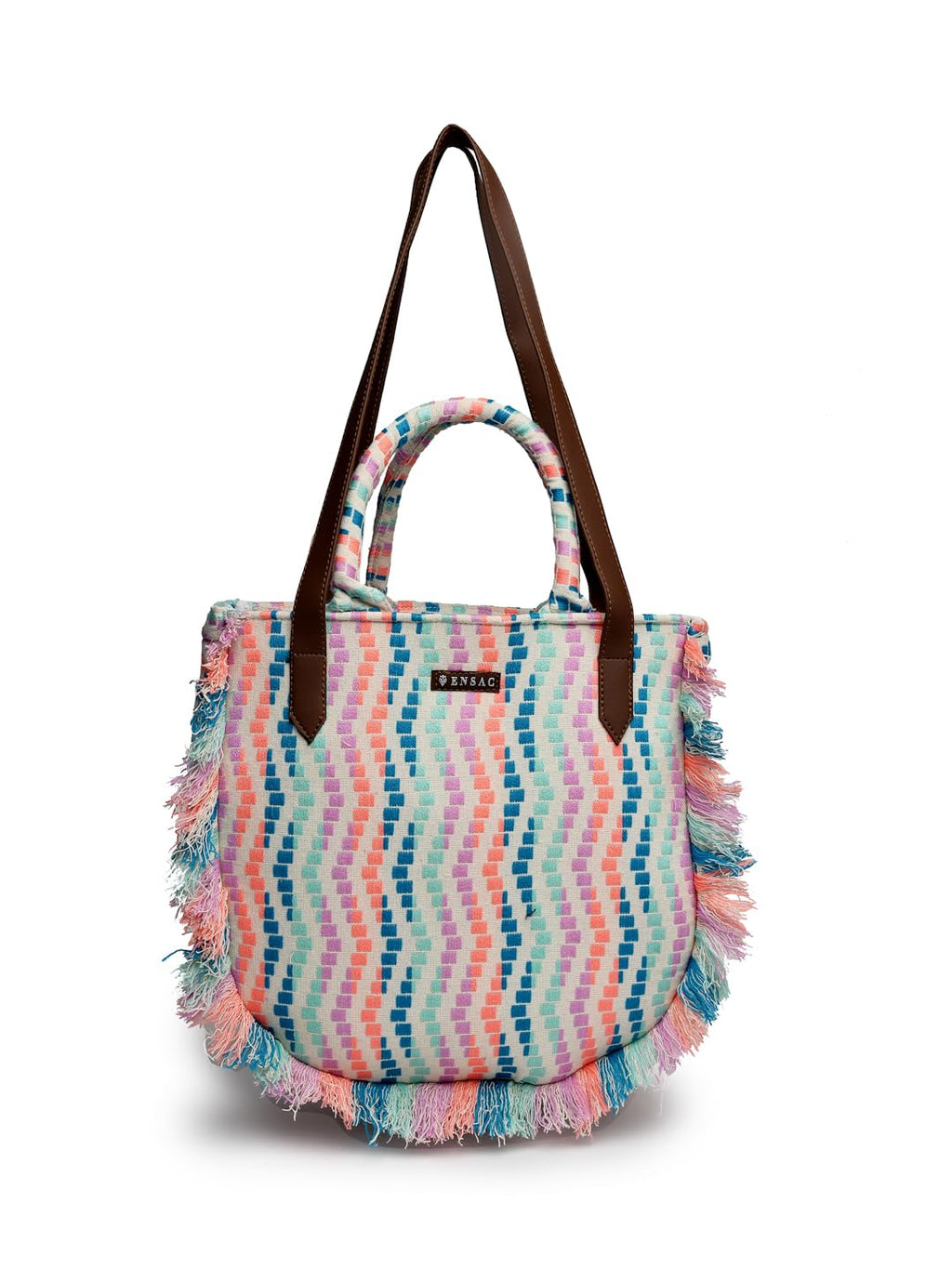 ENSAC Canvas Tote Shoulder Bag For Women | Fits upto 14 Laptop for Women Work & Daily Use |Handcrafted from premium cotton canvas perfect for Work & Daily Use