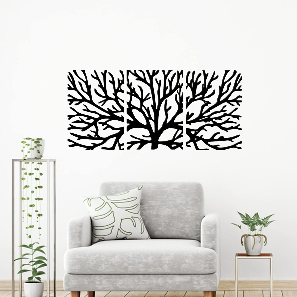 VIBECRAFTS Black Color Tree Branches MDF Wooden Wall Hanger for Home Decor|Office|Gift (WHVC1Pcs1_50020)