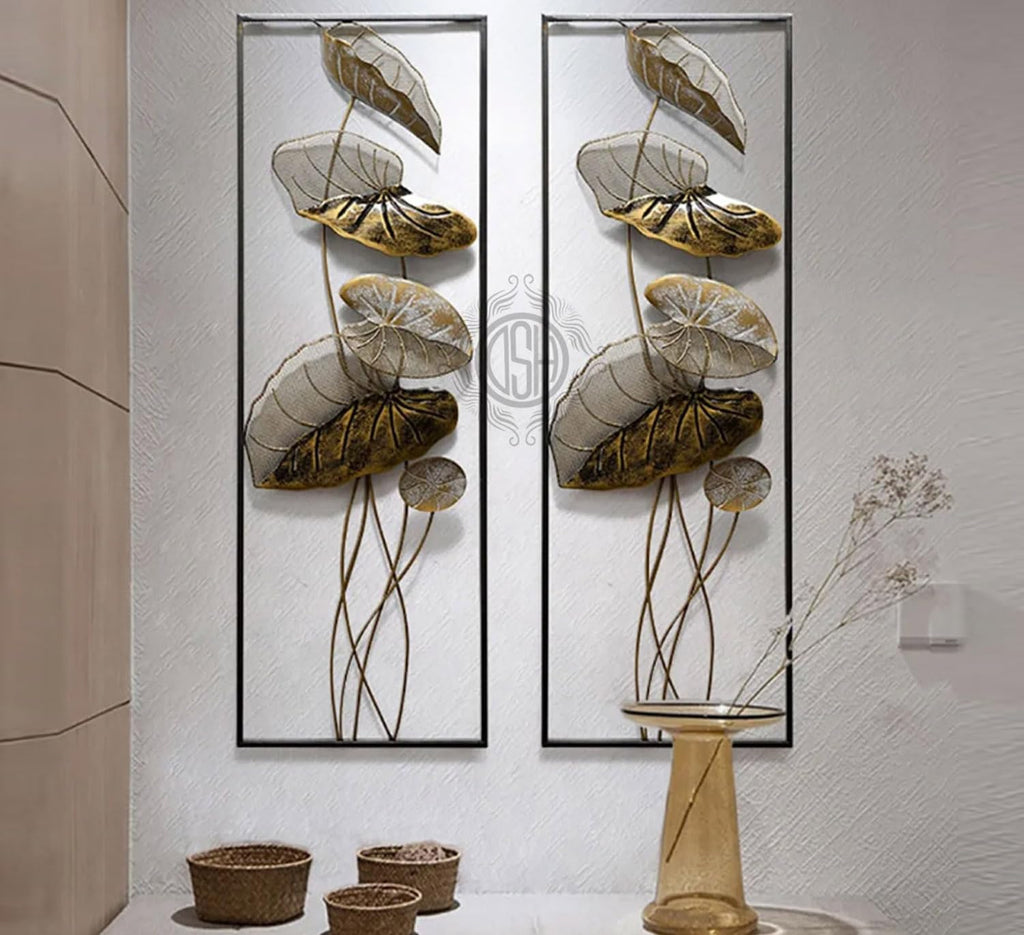 DSH CRAFTING YOUR CURIOSITY Metal Wall Art Wall Sculptures Hanging Perfect For Home Decorations Living Room Bedroom. (05-LOTUS-2P)