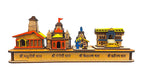 happiness hub 3D Char dham Wood Tempal for Home Decoration and Gift kedarnath, Badrinath,Yamunotri, Gangotri 3D Wooden Handmade Temple