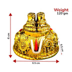 Lord Venkateswara Swami Tirupati Balaji Vishnu Charan Paduka with shank chakar tilak Namah for Pooja Room/Car Dashboard | Venkateswara Swamy Feet with Shanku & Chakra Namami Showpiece Figurines