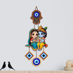 Artvibes Divine Radha Krishna Evil Eye Wall Hanging for Home Entrance Door Decor | Nazar Battu Protection Hanging for Living Room Bedroom Temple Office | Lucky Charm Decorative Gift (WH_8580N)