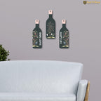 Artvibes Happy Mind Happy Life Decor Decorative Wall Hanging Wooden Art | Quotes Decor Item | Craft For Everyone | Wall Illustrations | Office Decor | Wall Art Print | Gift Items (WH_9525N), Set of 3