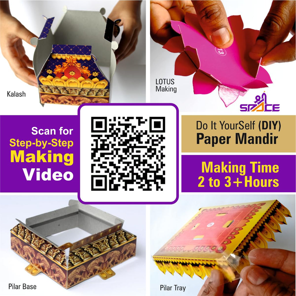 Shree Space (A2) Big Mandir MAKHAR Decoration | Ganesh Jayanti | Ganesh Puja | Maghi Ganeshotsav | for All Festivals | DIY Paper 3D Temple Decorations |