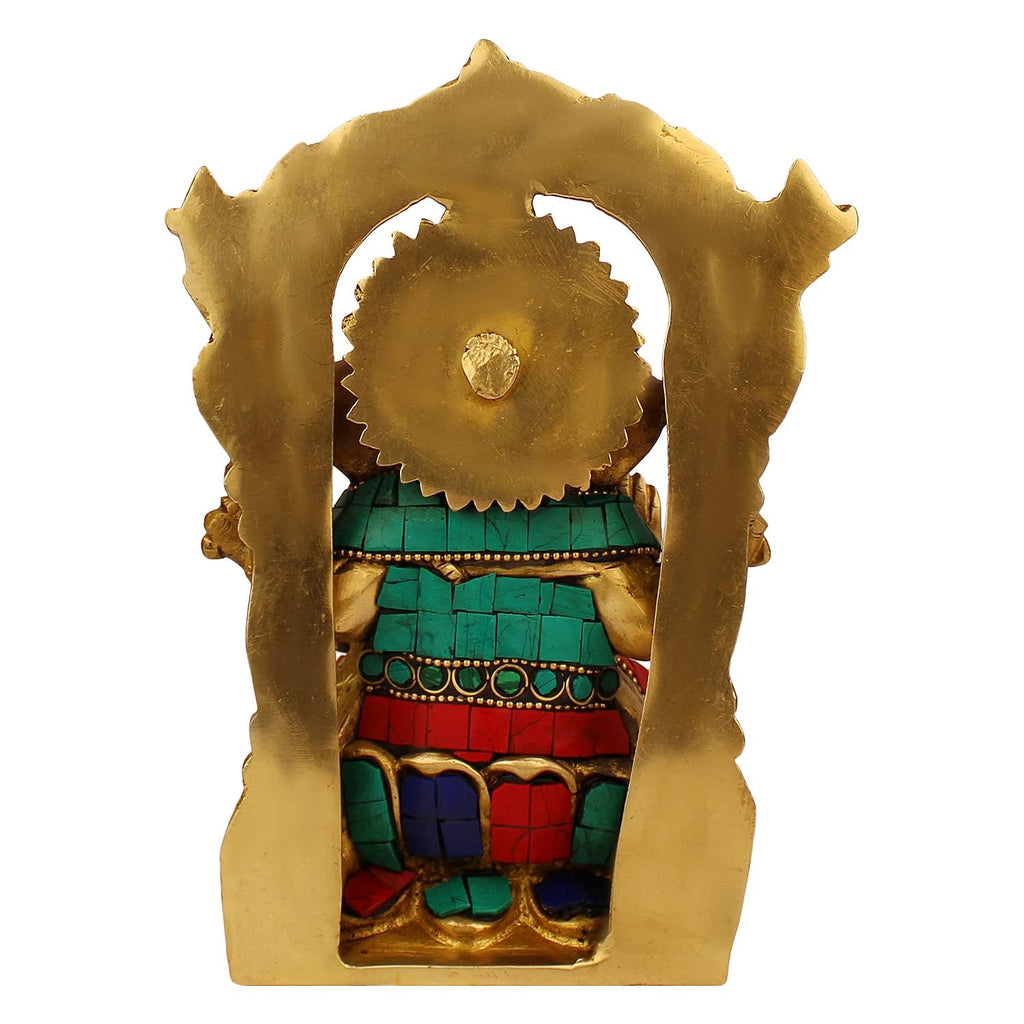 SVARUP Brass Sitting Ganesha Idol in Multicolor Height 5.5 Inch Weight 2.2 Kg
