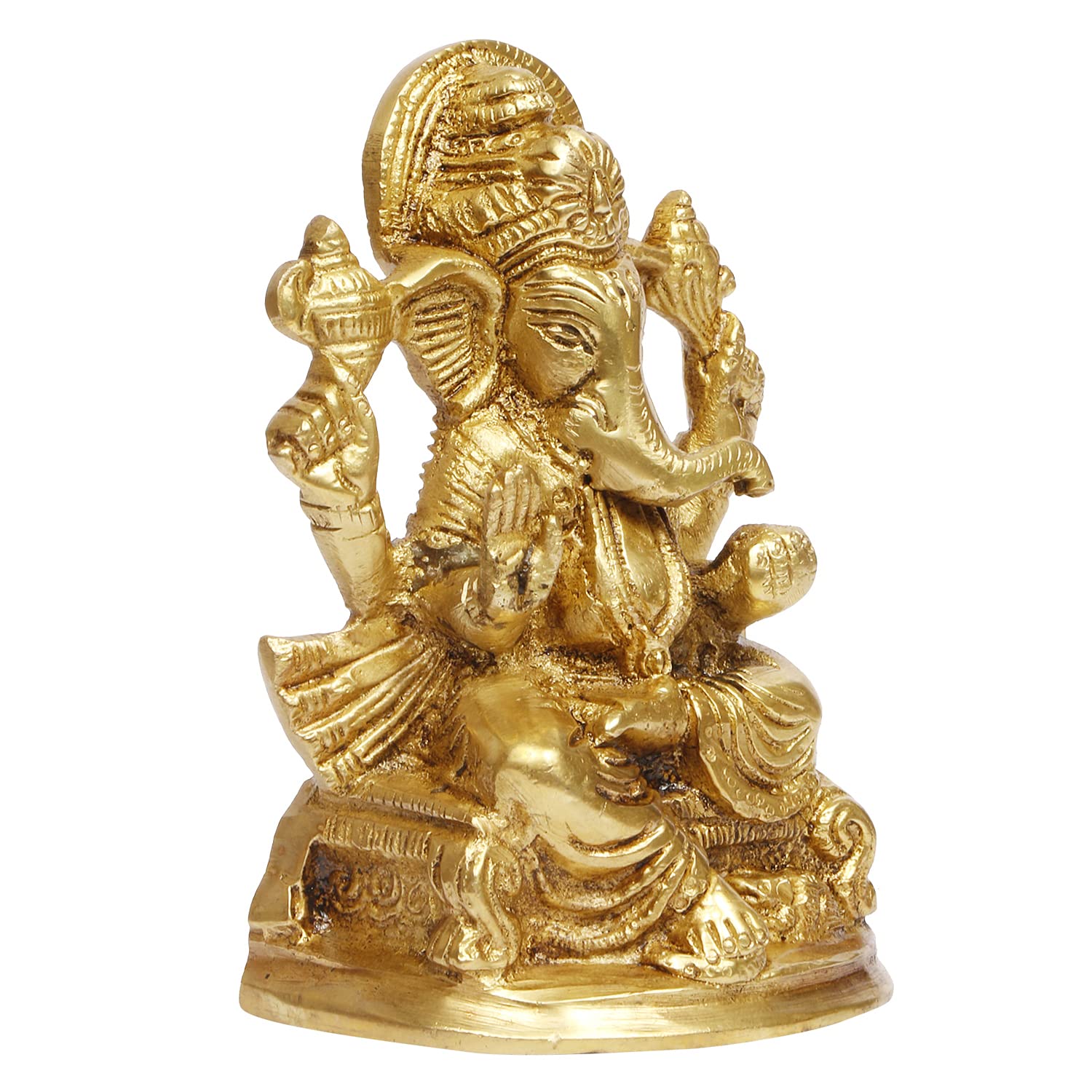 ARTVARKO Brass Ganesha Idol Ganesh Ganpati Murti for Home Office Decor Diwali Pooja Corporate Gift 5 Inches