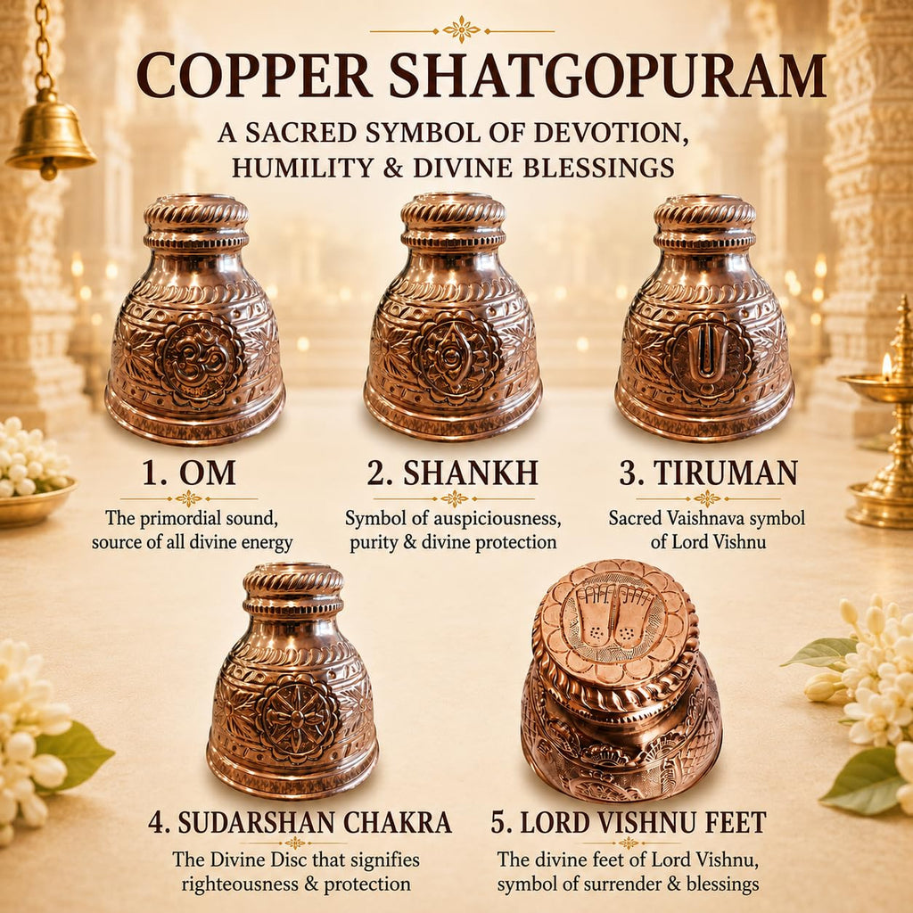 Pooja Ghar Copper Shatagopuram 6 Inch (Pack of 1)