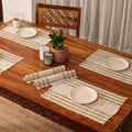 Peepul Tree Placemats Pack of 6 for Dining Table | Handmade, Washable & Durable Table Mats | Dining Table Place Mats for Home, Kitchen, Hotel & Dining Decor (Off-White) Kafalo