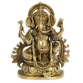 ARTVARKO Ganesh Idol Brass Murti Blessing Ganesha Statue Vinayak Ganpati for Home Office Temple Puja Entrance Décor Gift. 9.5 Inch