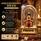 Sacred Kedarnath Dham 3D Glass Model for Home Temple & Office – Unique Wooden Showpiece of Lord Shiva Temple | Religious Gift