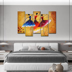VIBECRAFTS Premium 5 Pieces Wall Painting of Three Women doing Spanish Dance For Home|Office|Living Room|Gift (PTVC5Pcs3_7503)