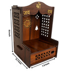 HOMEWEY DECOR Wooden Home Temple Handcrafted Support Heavy Idols Luxurious Finish Pooja Mandir for Home and Office Wall Mount for Room (Design14)