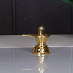KridayKraft Baahubali Design Size (2.5) Metal Shiva Lingam Shiv Ling Idol Murti for Pooja Purpose (Gold)