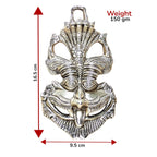 KridayKraft Metal Nazar Battu with Naag Ganesha for Nazar Suraksha (Evil Eye), Suraksha Kawach Mask for Home, Office, Wall & Door Hanging Decor Accessories, Vastu Showpiece (Silver)