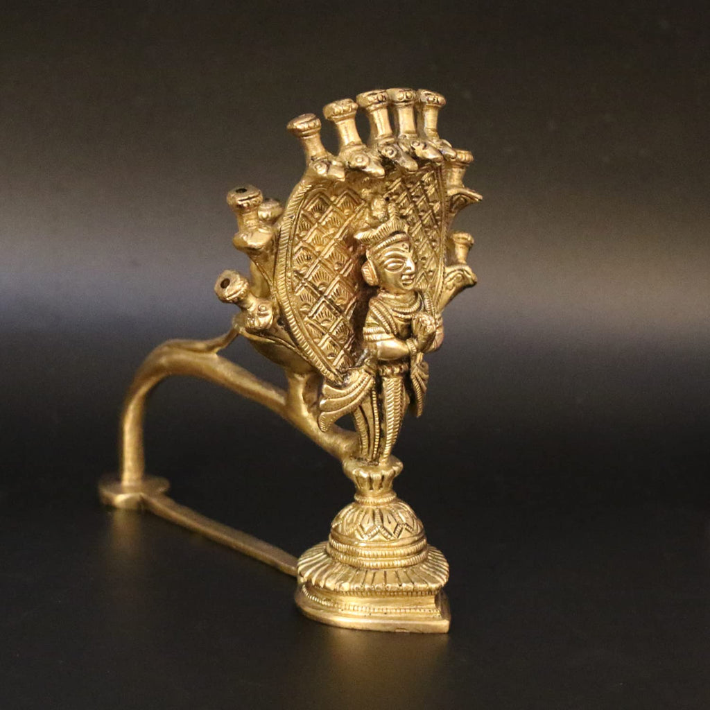 Artavrko Brass Sheshnaag Aarti Incense Burner and Naag Devta Snake Jyoti Deepak Oil Lamp Diwali Gift Tealight Loban Holder Aarti for Home Office Temple God Puja 6 Inch