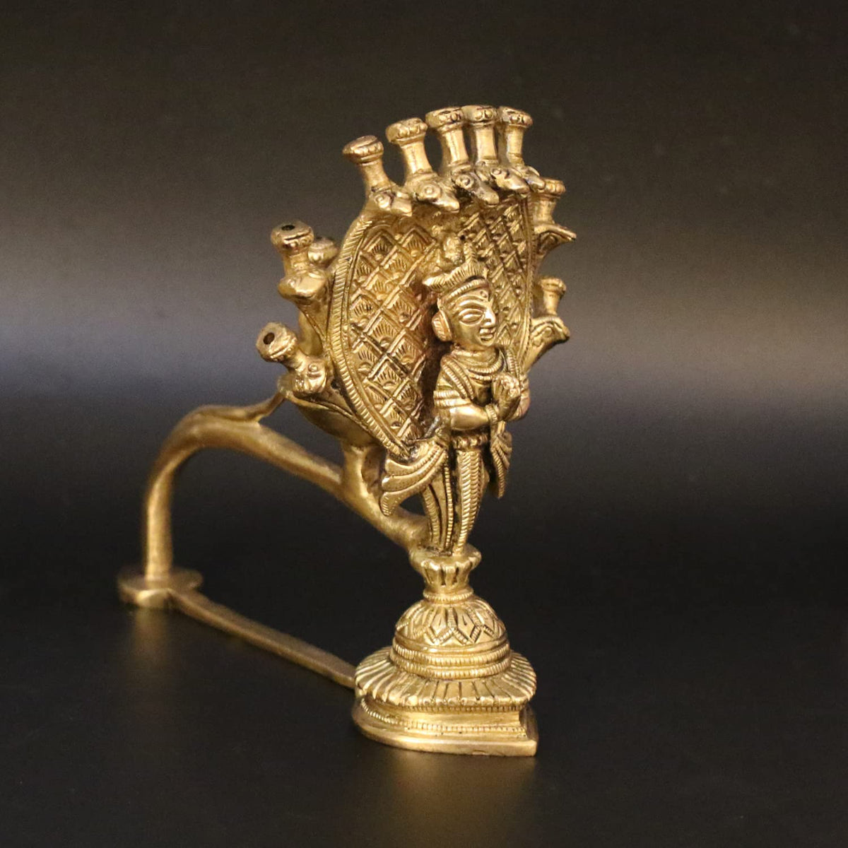 Artavrko Brass Sheshnaag Aarti Incense Burner and Naag Devta Snake Jyoti Deepak Oil Lamp Diwali Gift Tealight Loban Holder Aarti for Home Office Temple God Puja 6 Inch
