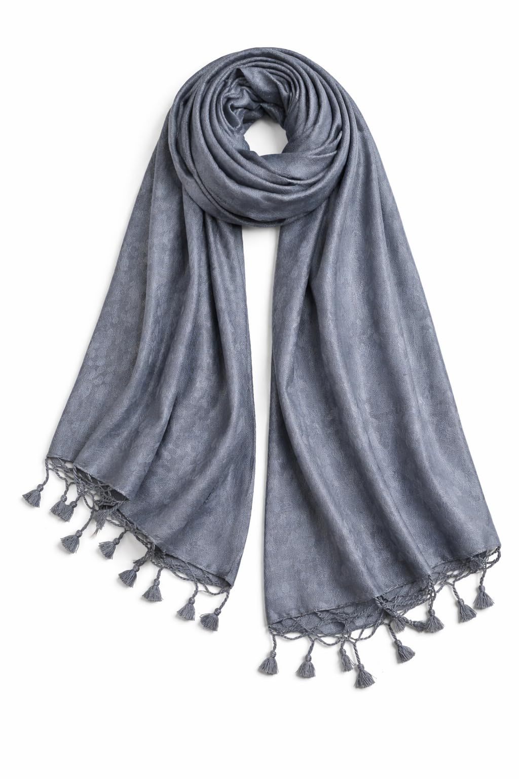 ZEN APPAREL Soft Viscose Fabric Jacquard Scarf, Stole, Shawl (Grey)