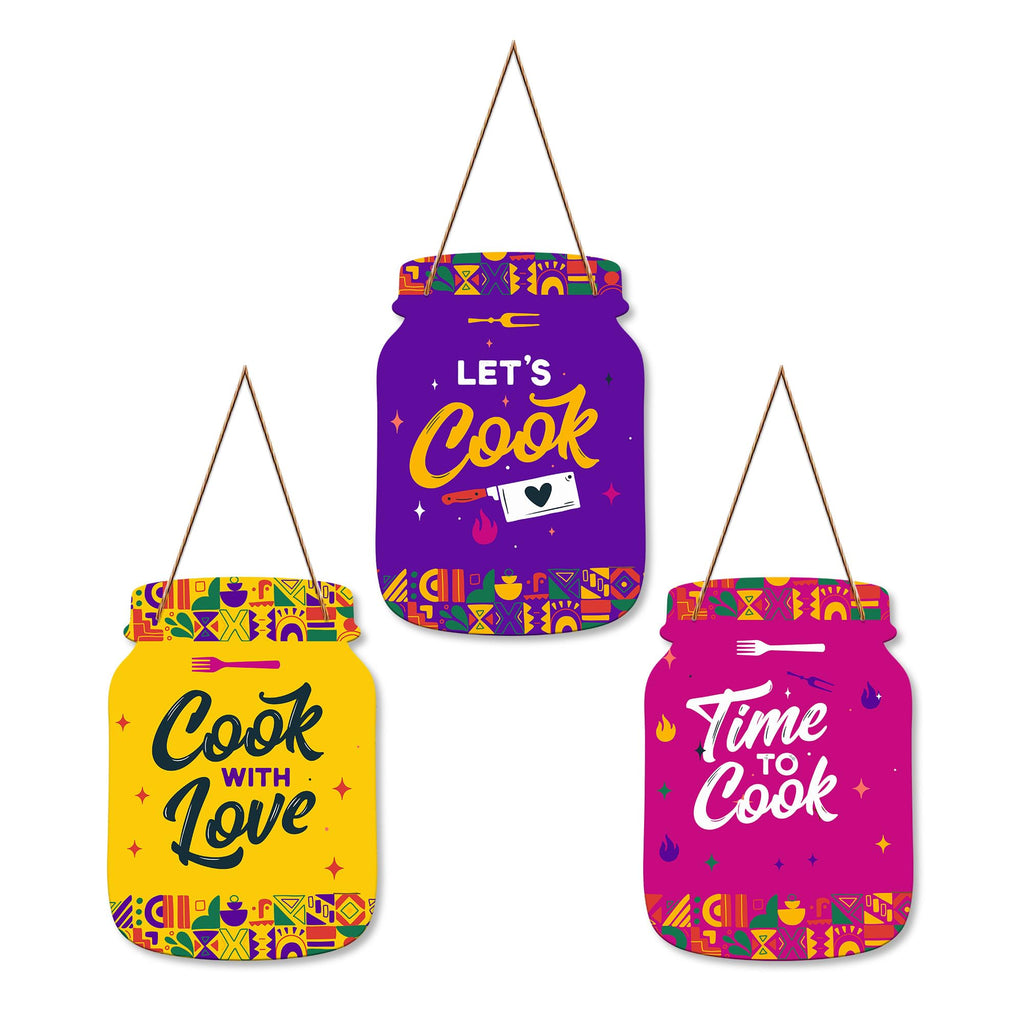 Artvibes Time To Cook Quote Decorative Wall Hanging Decoration item for Kitchen | Home Decor | House Warming Gifts | Kitchen Quotes Decor Item | Wall Decoration (WH_8910NN)