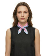 ONE ECHELON Satin Silk Small Neckerchief Square Scarf (Rosy Sky)