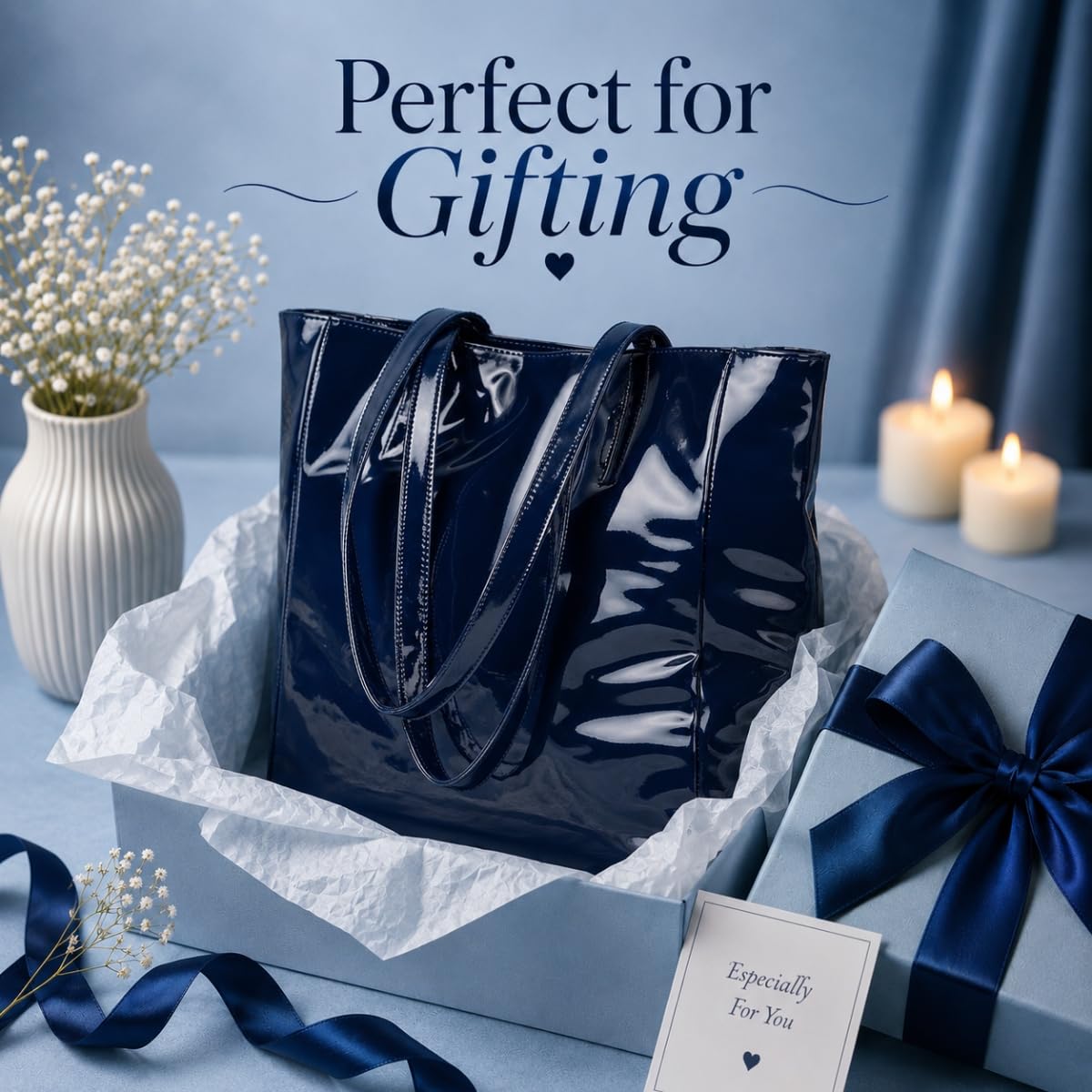 True 2 F Chic Oversized Handbag – Stylish & Spacious Handbag for Women & Girls | Office & College Use(Midnight Blue)
