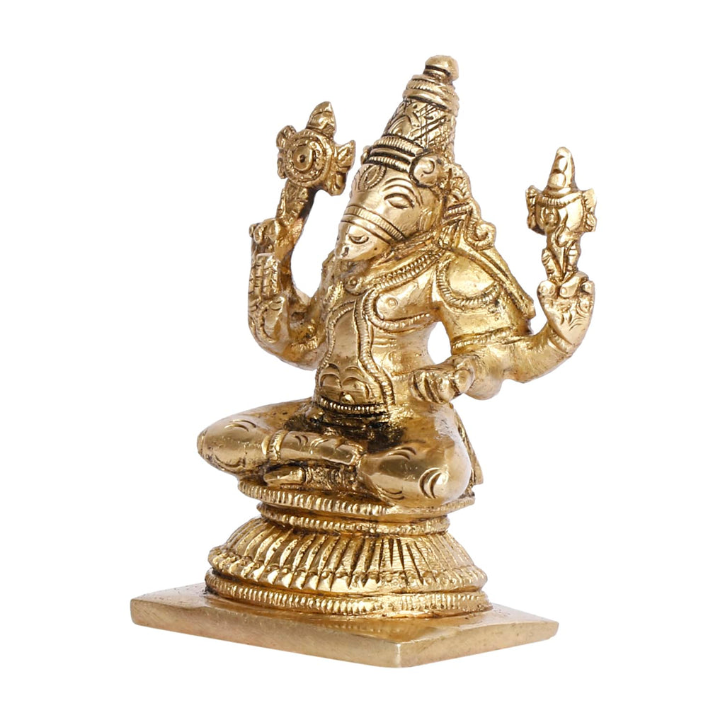 ARTVARKO Brass Varahi Amman Idol Statue Lord's Vishnu Varaha Avatar Statue Varaga Devi Idol Medium 3.5 Inch.