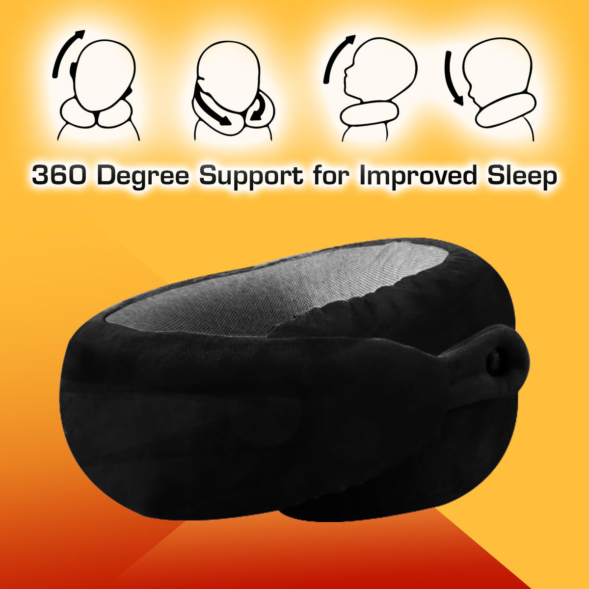ONTREPID Travel Comfort Kit 3-in-1 – Neck Pillow, Eye Mask & Noise Cancelling Earplugs Set | Ergonomic Travel Pillow for Airplane, Car, Office Nap | Sleep Accessories for Long Flights