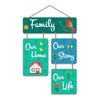 Artvibes Family Our Home Our Story Decorative Wall Art MDF Wooden Wall Hanger for Home Living Room | Wall Art For Hall | Family Quotes Wall Hanging | Wall Poster | Gifts | Wall Art Print (WH_6516N)