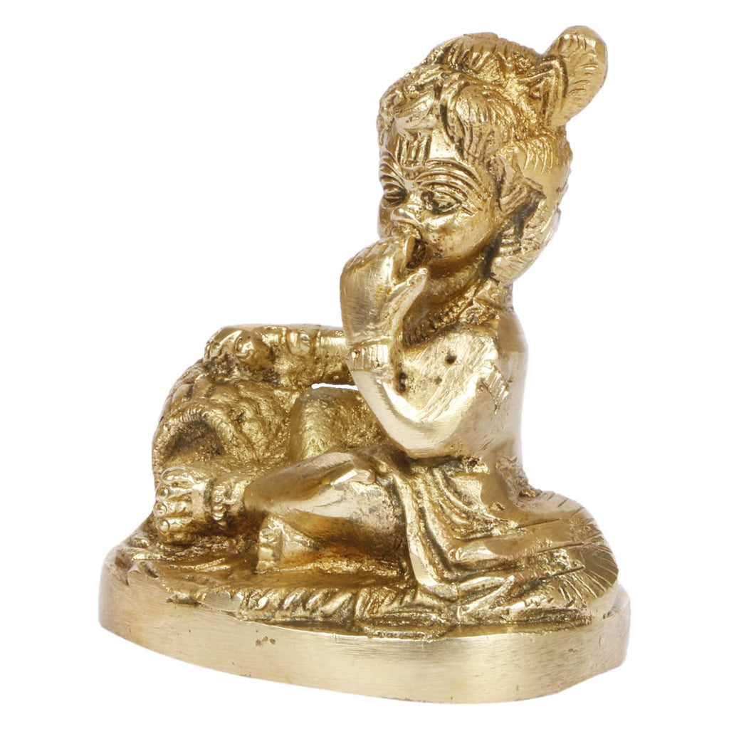 ARTVARKO Brass Krishna Makhan Chor Idol Sculpture Decorative Statue Figurine Showpiece.