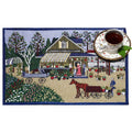 PRAKARTIK BY INDUARTS Harvest Design Eco-Friendly Cotton Dining Rectangular Table mats - Reusable, Machine Washable, Everyday Use Navy Blue Placemats, Set of 4 (33x47 cm) Kafalo