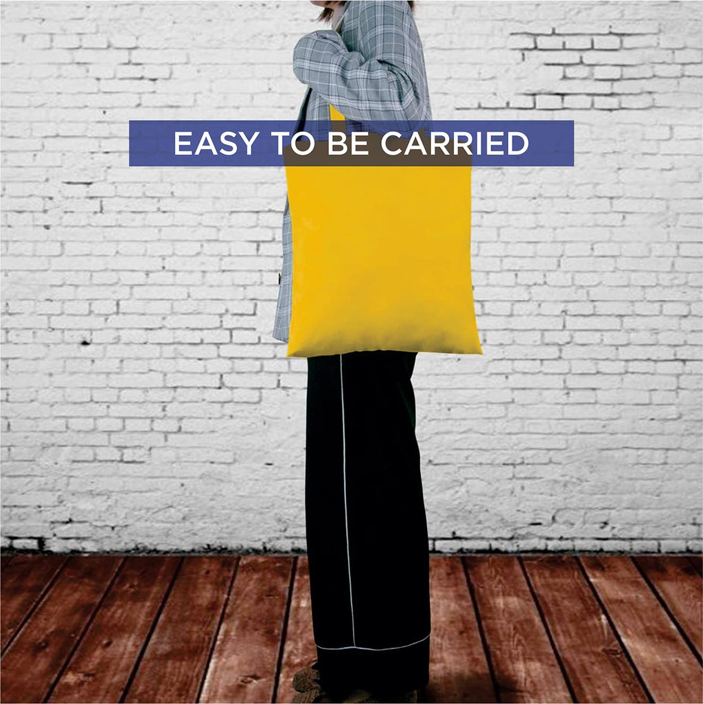 Lify Cotton Canvas Unisex Tote Bags Bulk Shopping Bag, 14 X 16 Inch 3 Piece Pack (Off-White (1Pcs), Yellow (1Pcs) & Pink (1Pcs), 14 (35.56 Cm) X 16 (40.64 Cm), Unisex-Adult, Shopper Tote)