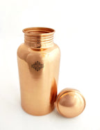 INDIAN ART VILLA Copper Shine Finish Water Bottle – 300 ML, Pure Copper Bottle for Ayurvedic Health Benefits, Drinkware, Stylish Design for Daily Use, Yoga, Travel, Office, and Gifting, Set of 1