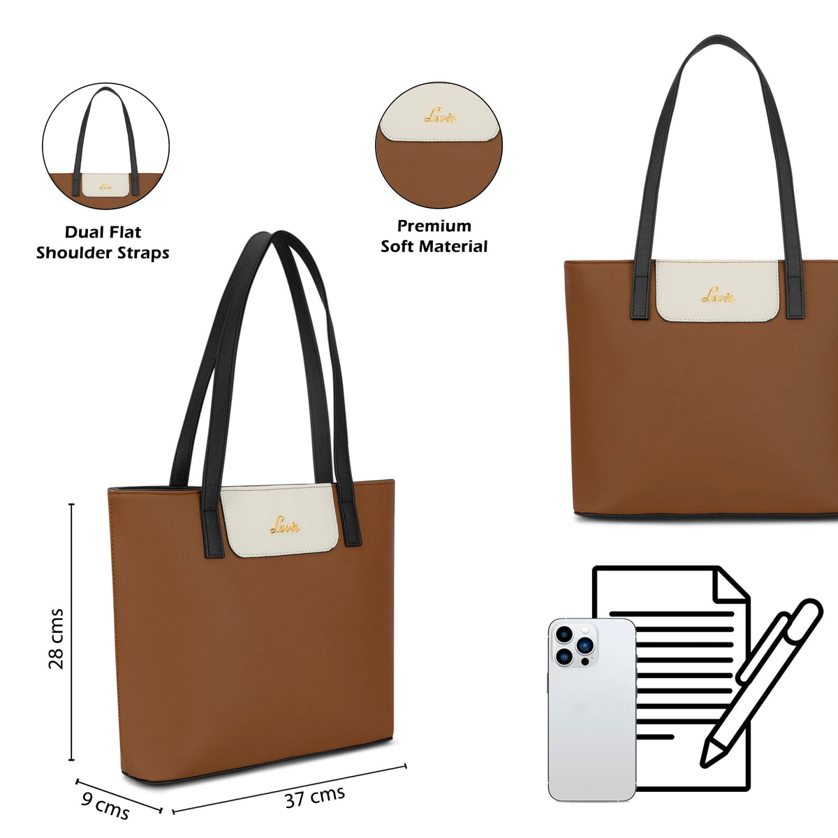 Lavie Women's Colourblock Jossie Tote Bag | Tote Bag for Work | Ladies Purse | Stylish Shoulder Bag | Gift for Women